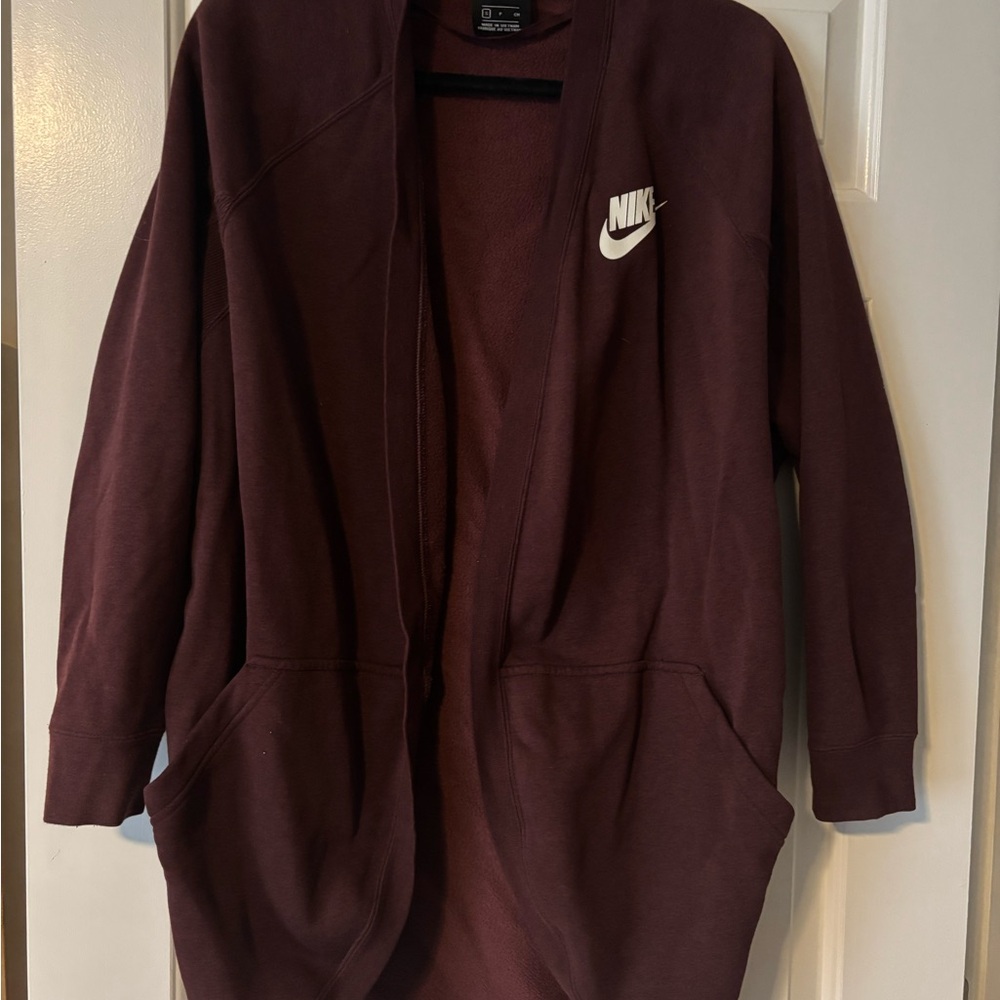 Nike Women's Burgundy Open Front Jacket